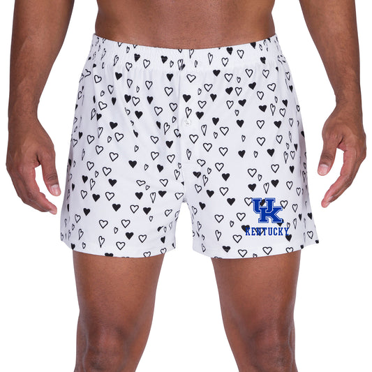 Men's Concepts Sport White Kentucky Wildcats Epiphany Allover Print Knit Boxer Shorts