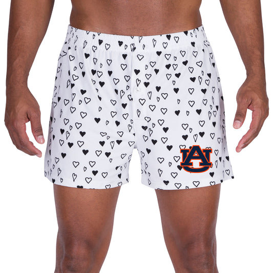 Men's Concepts Sport White Auburn Tigers Epiphany Allover Print Knit Boxer Shorts