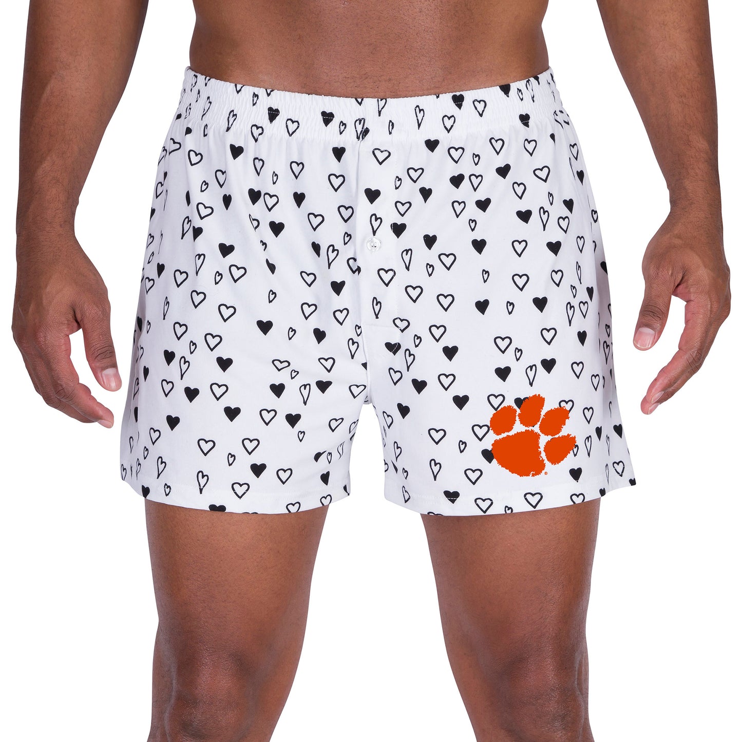 Men's Concepts Sport White Clemson Tigers Epiphany Allover Print Knit Boxer Shorts