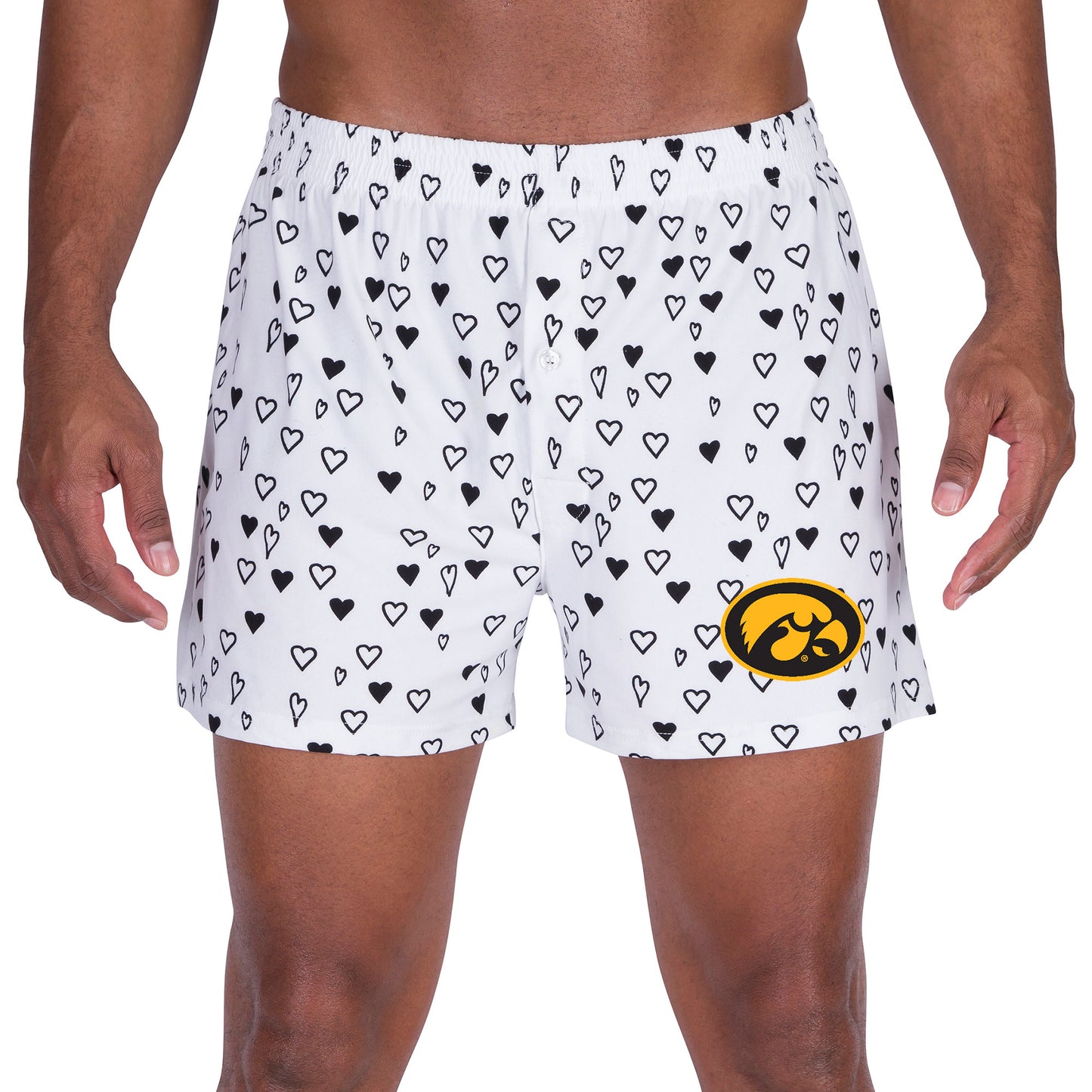 Men's Concepts Sport White Iowa Hawkeyes Epiphany Allover Print Knit Boxer Shorts