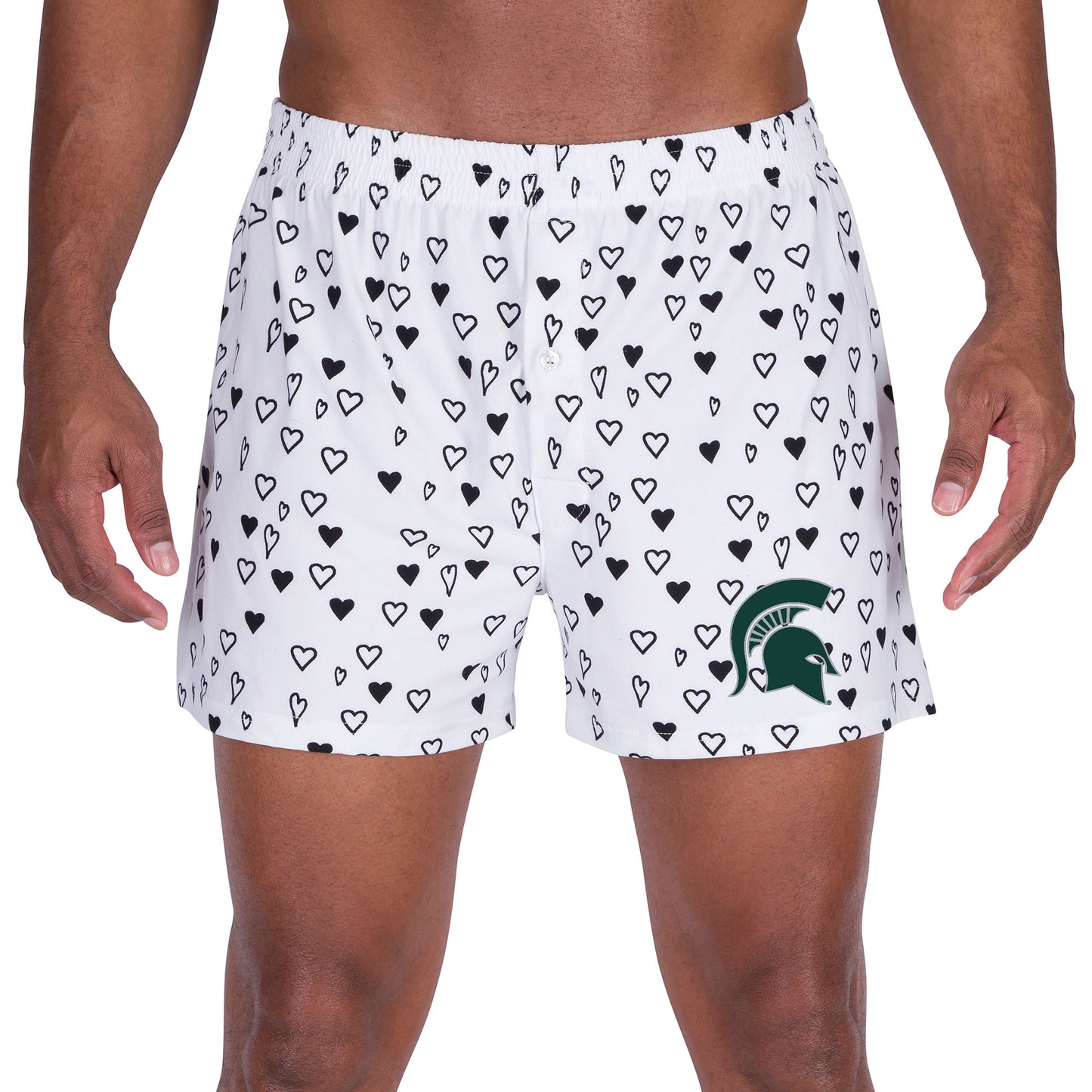 Men's Concepts Sport White Michigan State Spartans Epiphany Allover Print Knit Boxer Shorts