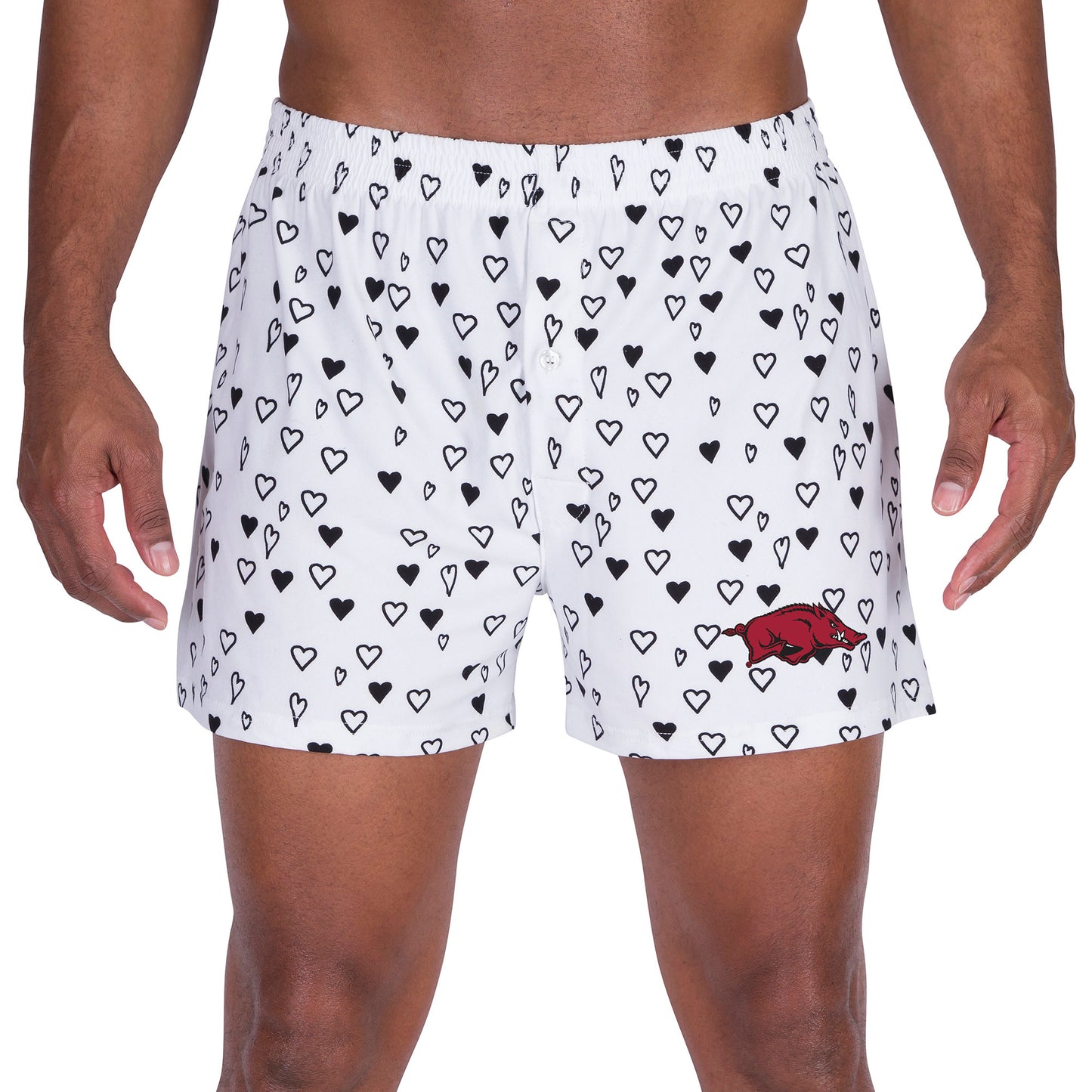 Men's Concepts Sport White Arkansas Razorbacks Epiphany Allover Print Knit Boxer Shorts