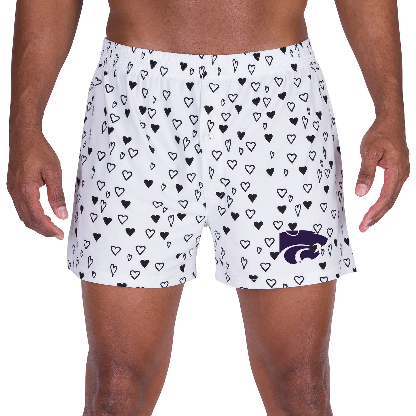 Men's Concepts Sport White Kansas State Wildcats Epiphany Allover Print Knit Boxer Shorts