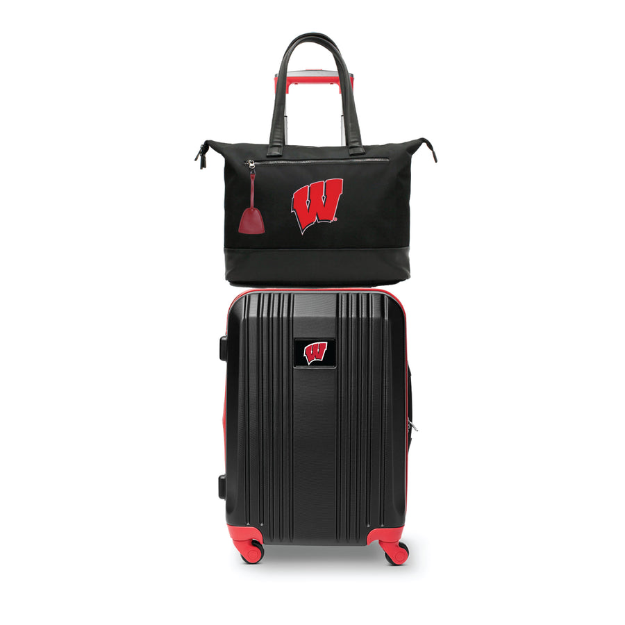 MOJO Wisconsin Badgers Premium Laptop Tote Bag and Luggage Set