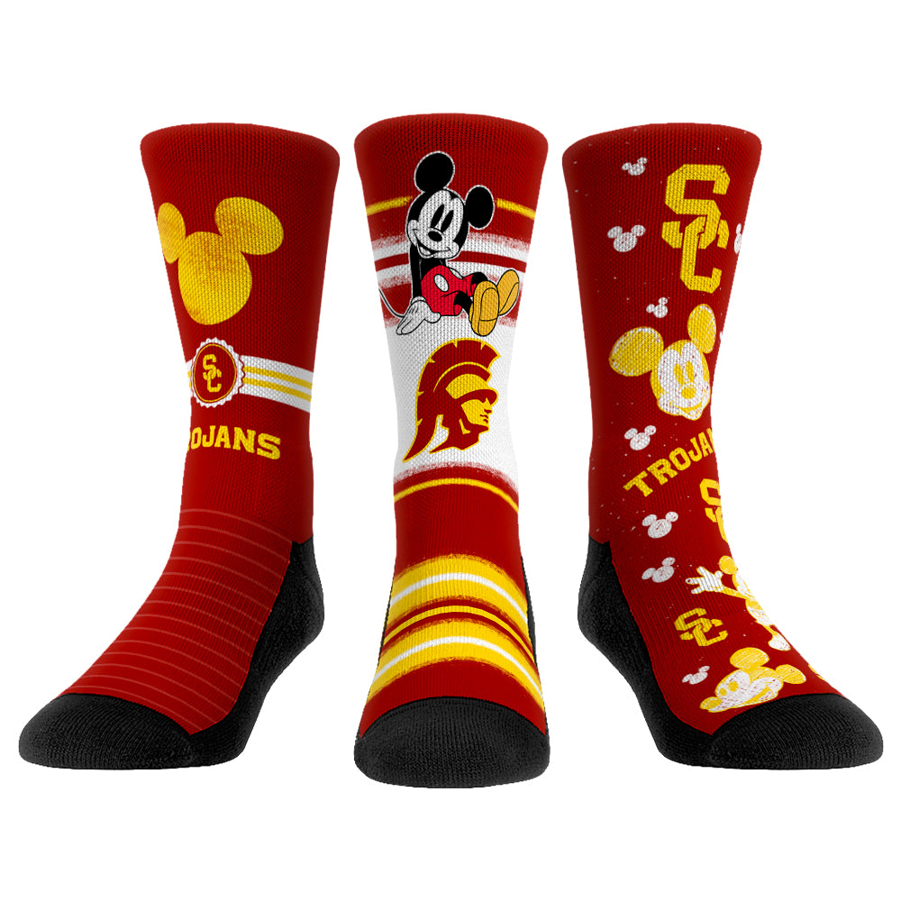 Unisex Rock Em Socks USC Trojans Disney Three-Pack Crew Socks