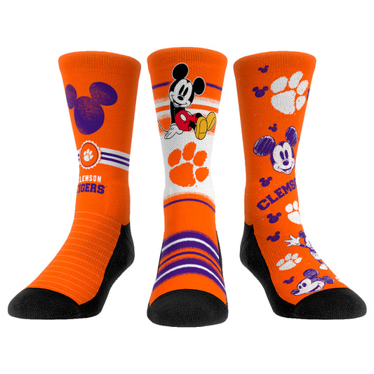 Youth Rock Em Socks Clemson Tigers Logo Disney Three-Pack Crew Socks