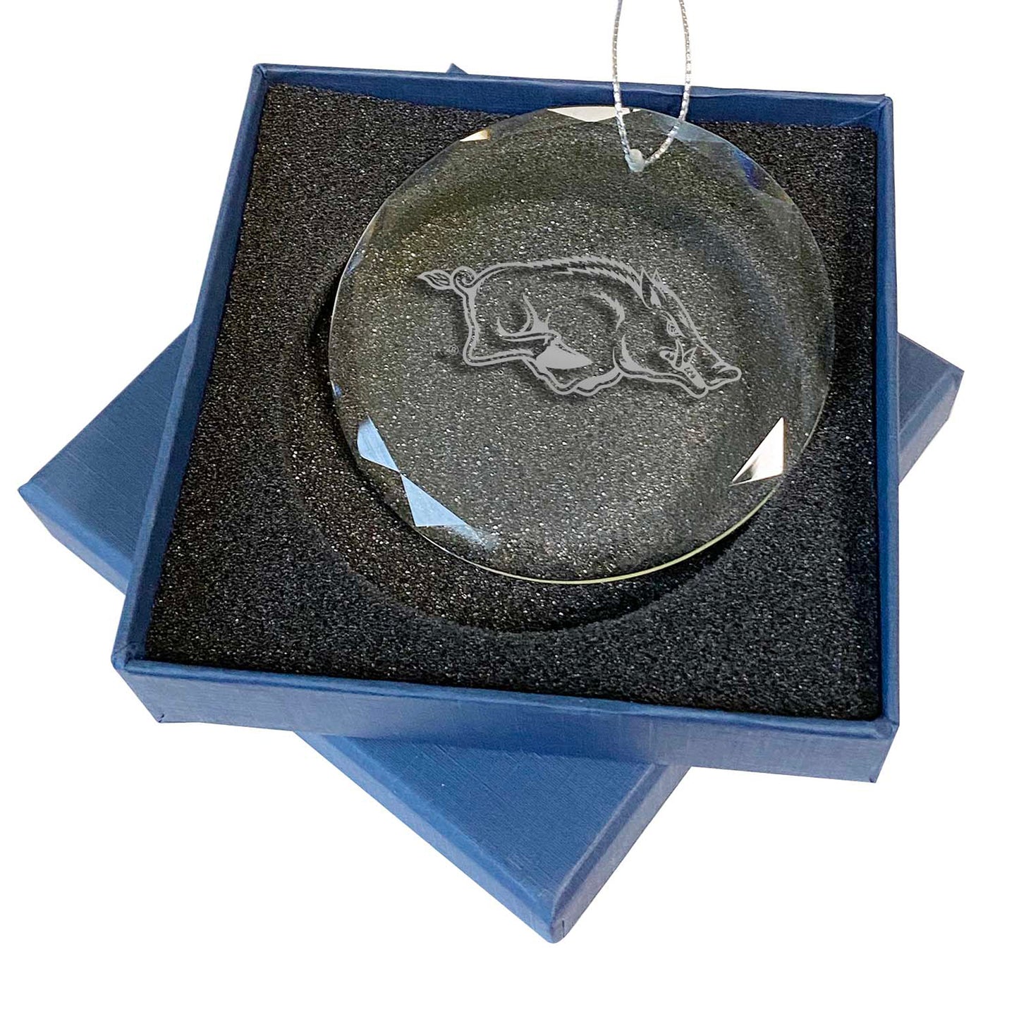 Arkansas Razorbacks 3.25'' Laser Engraved Glass Ornament