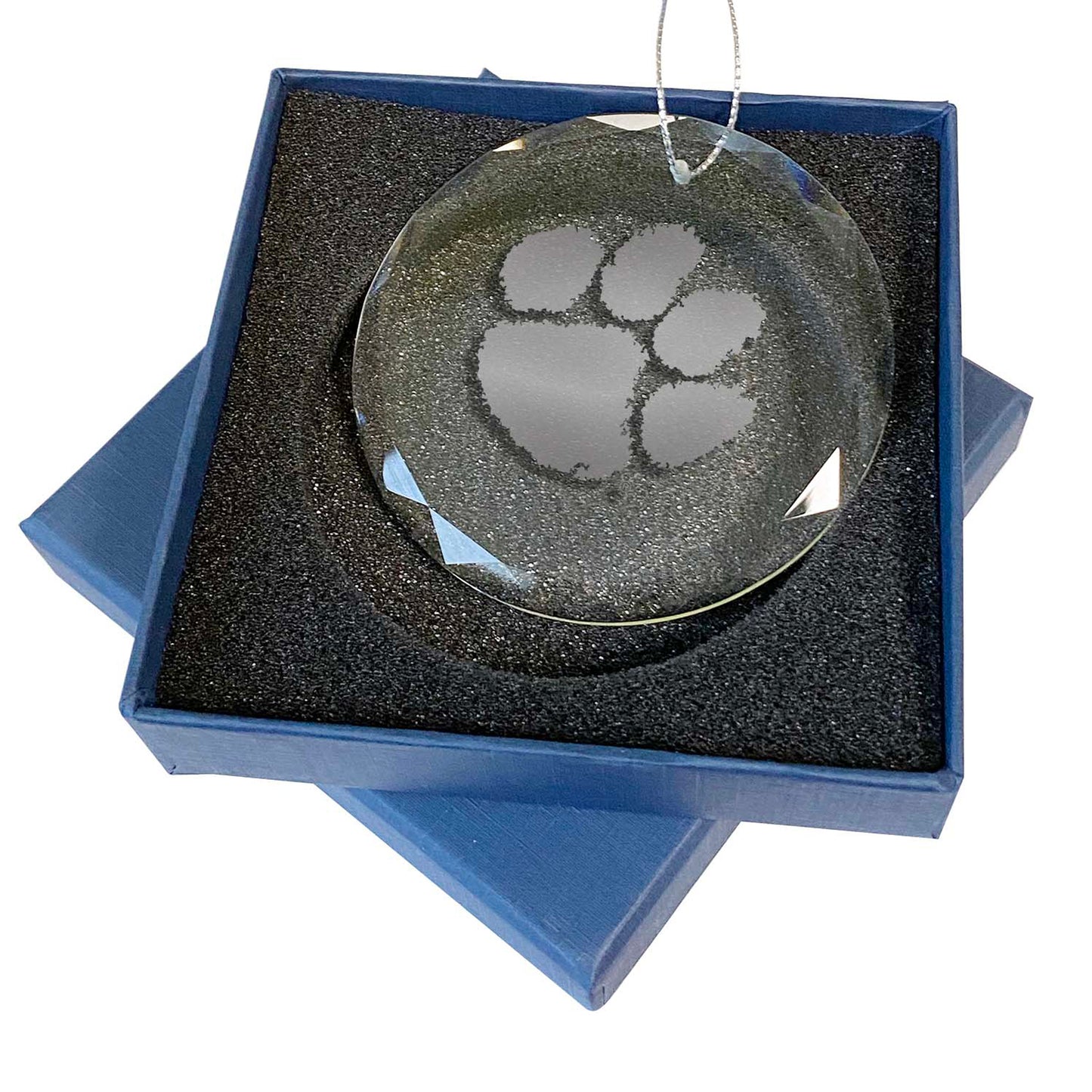 Clemson Tigers 3.25'' Laser Engraved Glass Ornament