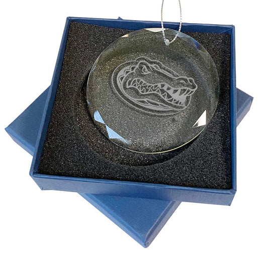Florida Gators 3.25'' Laser Engraved Glass Ornament