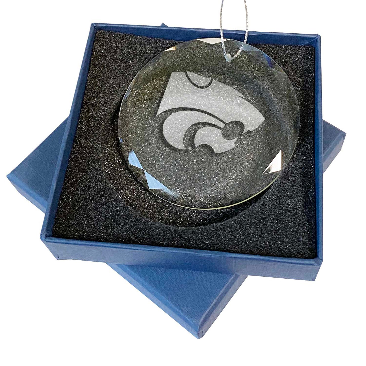 Kansas State Wildcats 3.25'' Laser Engraved Glass Ornament