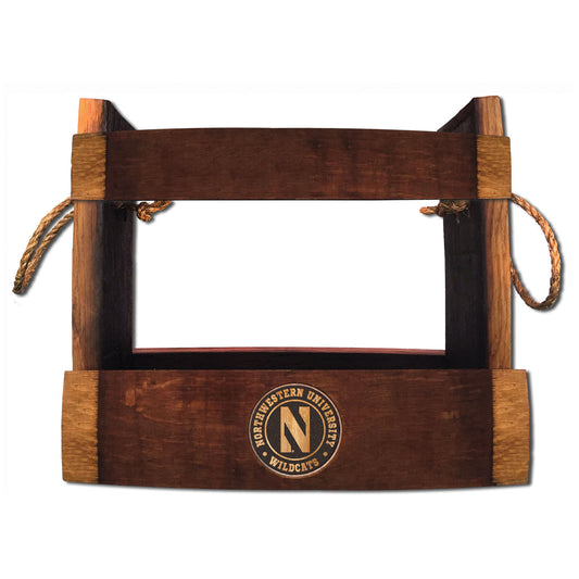 Brown Northwestern Wildcats 13'' x 6'' x 13'' Wine Bottle Caddy