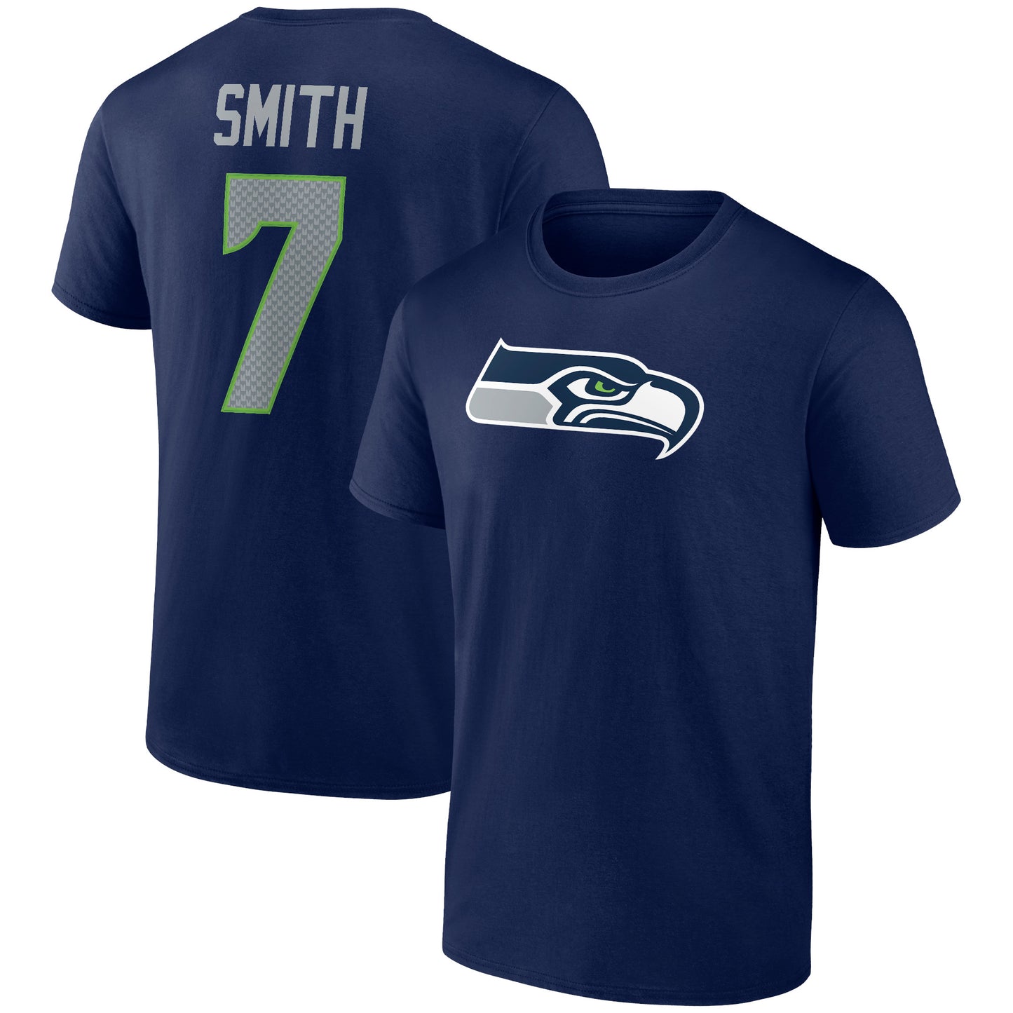 Men's Geno Smith College Navy Seattle Seahawks Icon Player Name & Number T-Shirt