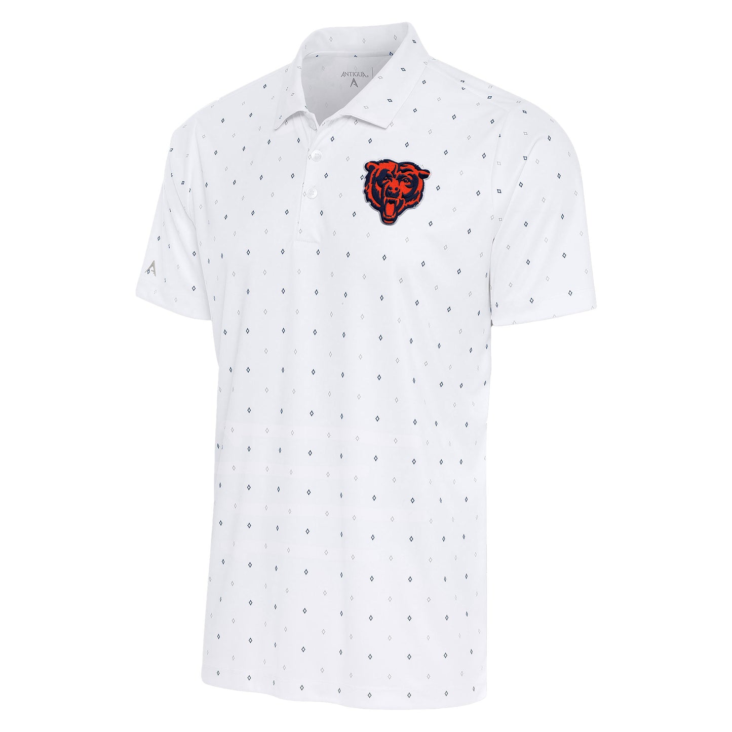 Men's Antigua White/Navy Chicago Bears 19th Hole Polo