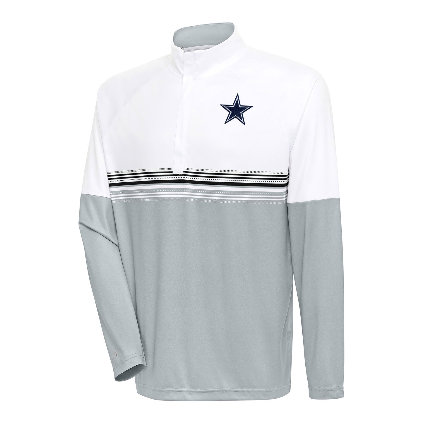 Men's Antigua White/Black Dallas Cowboys Bender Quarter-Zip Pullover Top