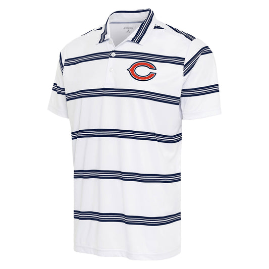 Men's Antigua White/Navy Chicago Bears Groove Polo