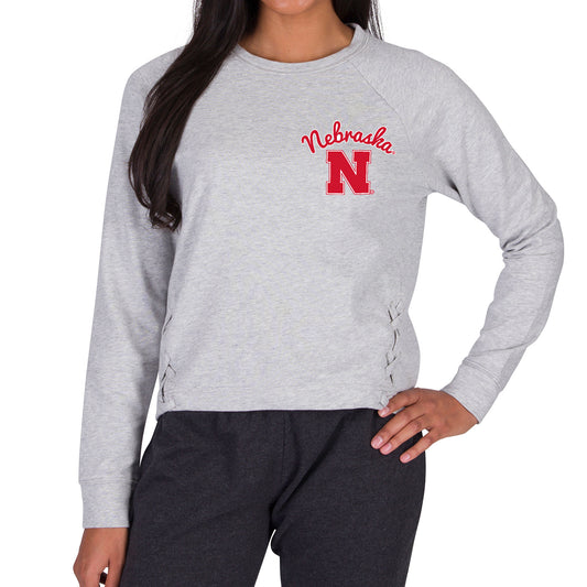 Women's Concepts Sport Gray Nebraska Huskers Greenway Long Sleeve T-Shirt