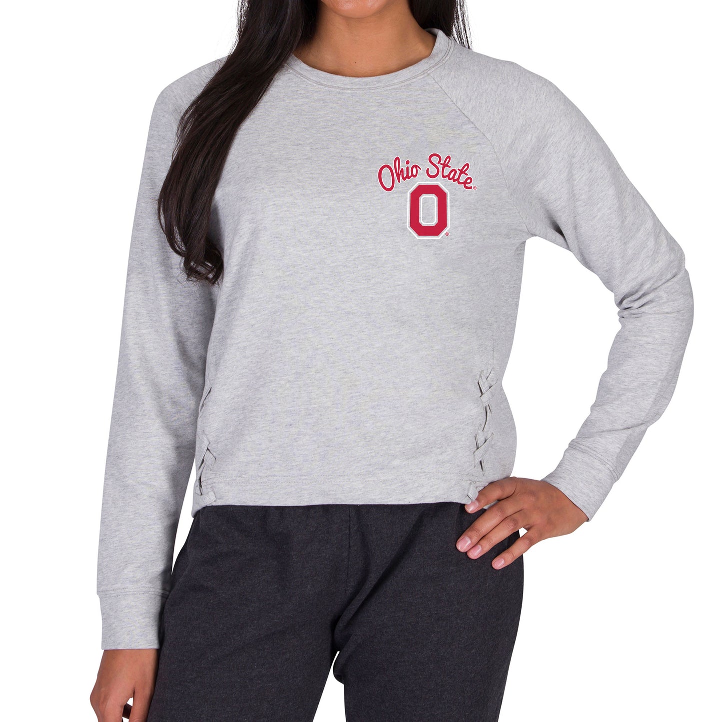 Women's Concepts Sport Gray Ohio State Buckeyes Greenway Long Sleeve T-Shirt