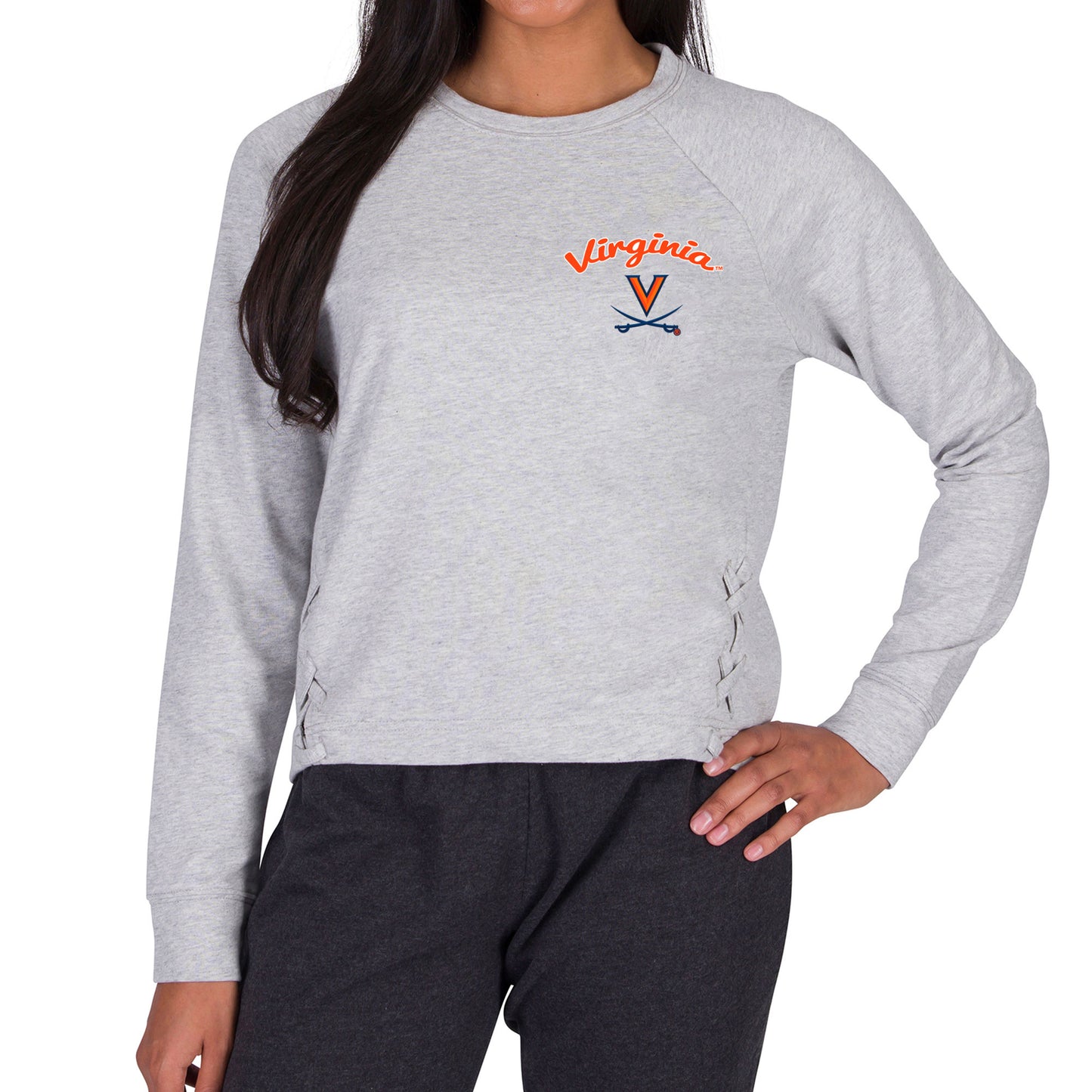 Women's Concepts Sport Gray Virginia Cavaliers Greenway Long Sleeve T-Shirt