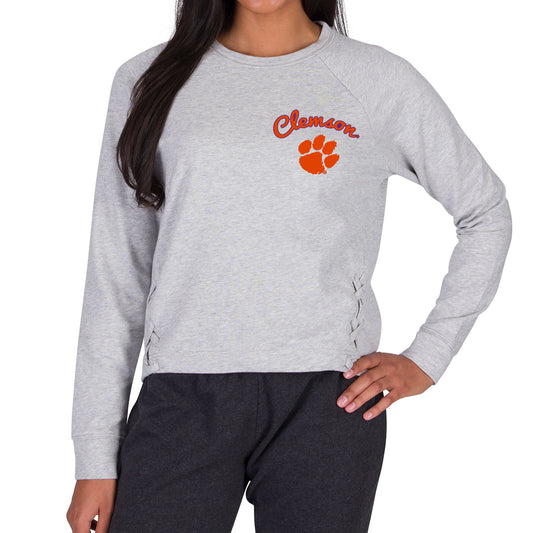 Women's Concepts Sport Gray Clemson Tigers Greenway Long Sleeve T-Shirt