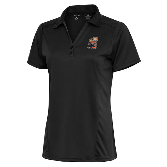 Women's Antigua Charcoal Cleveland Browns Primary Team Logo Tribute Polo