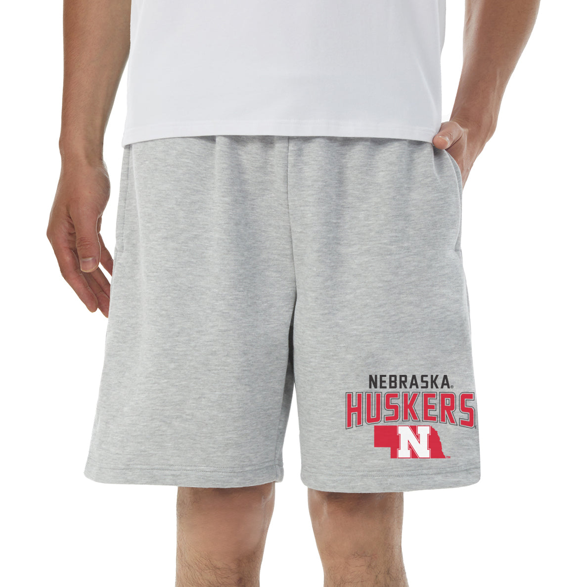 Men's Concepts Sport Gray Nebraska Huskers Baritone Fleece Shorts