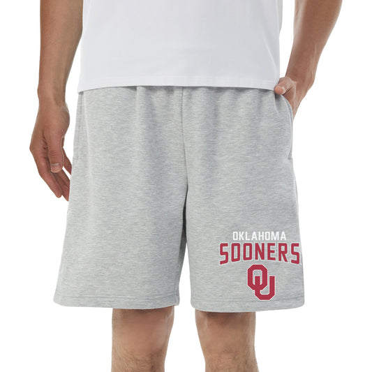 Men's Concepts Sport Gray Oklahoma Sooners Baritone Fleece Shorts