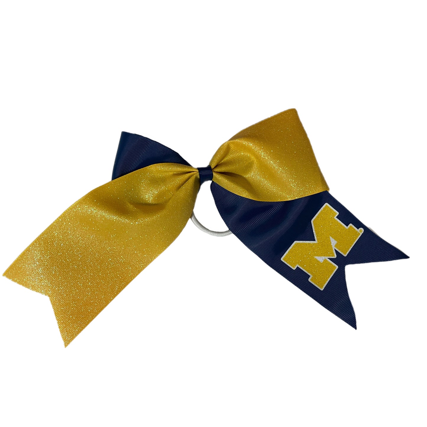 Michigan Wolverines Jumbo Glitter Bow with Ponytail Holder