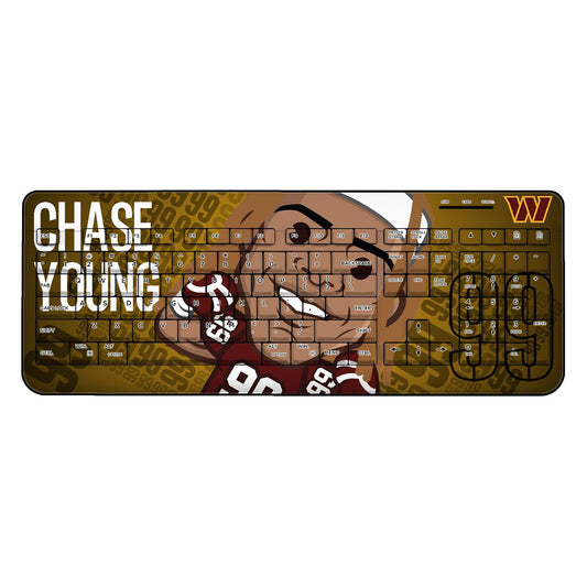 Chase Young Washington Commanders Emoji Design Wireless Keyboard