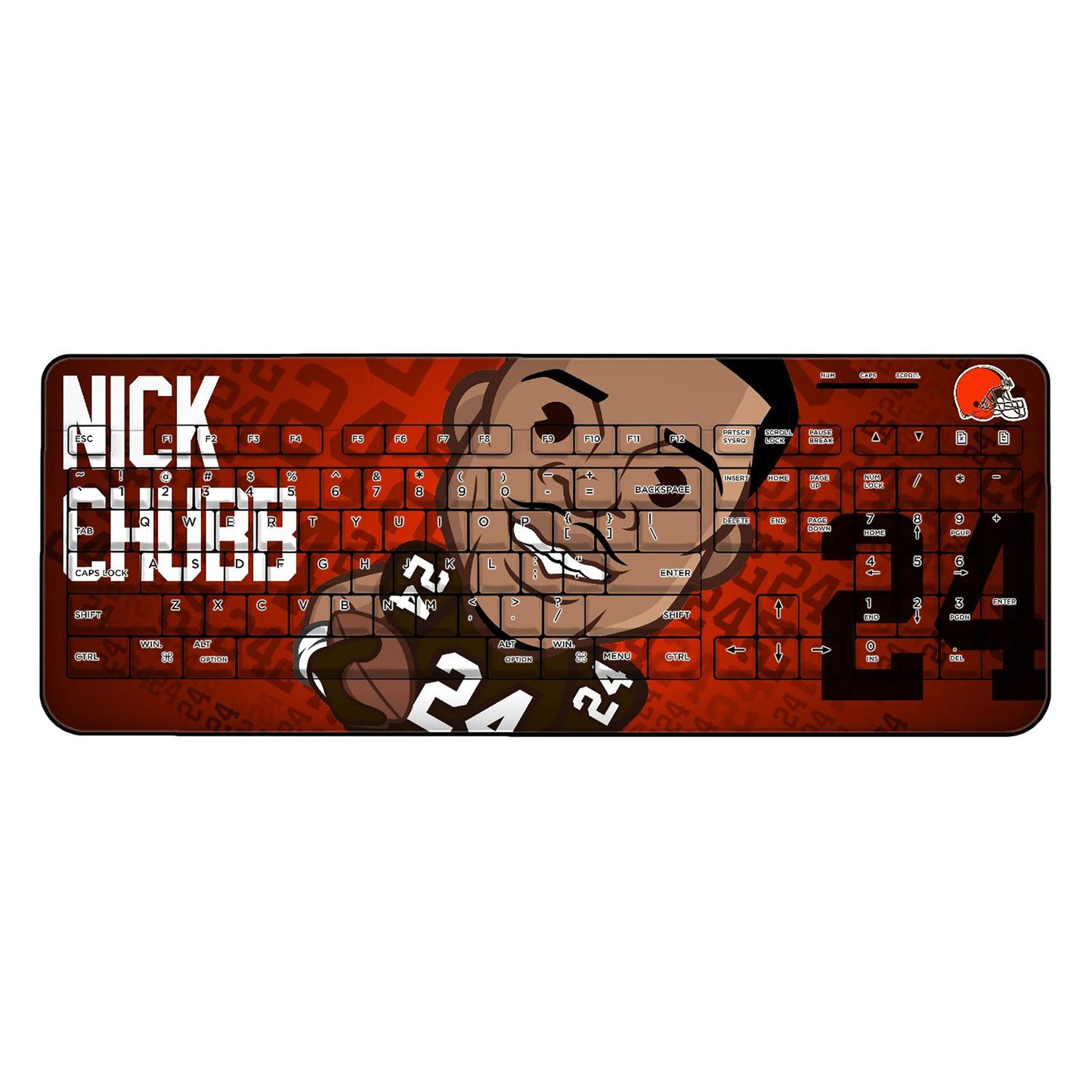 Nick Chubb Cleveland Browns Emoji Design Wireless Keyboard