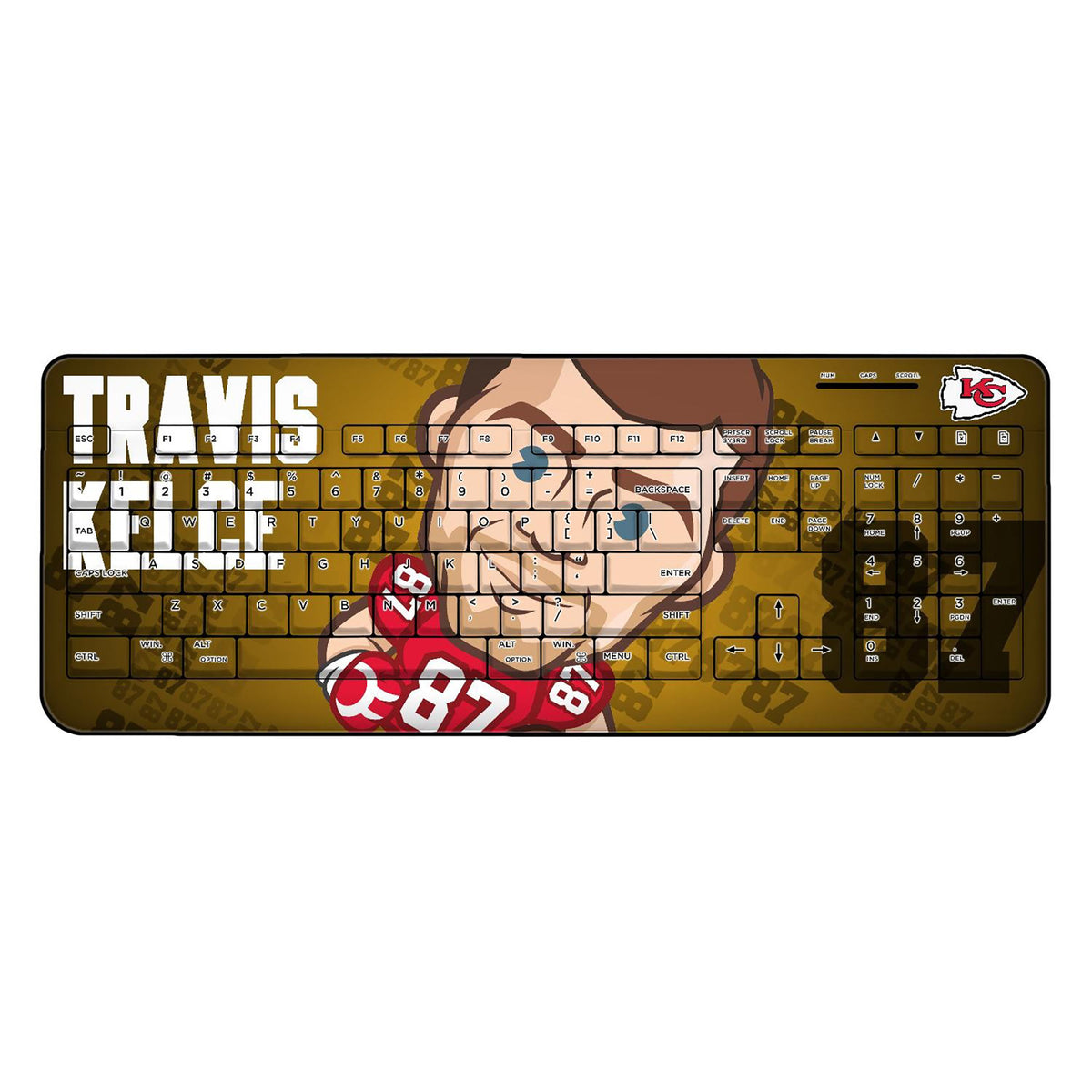Travis Kelce Kansas City Chiefs Emoji Design Wireless Keyboard