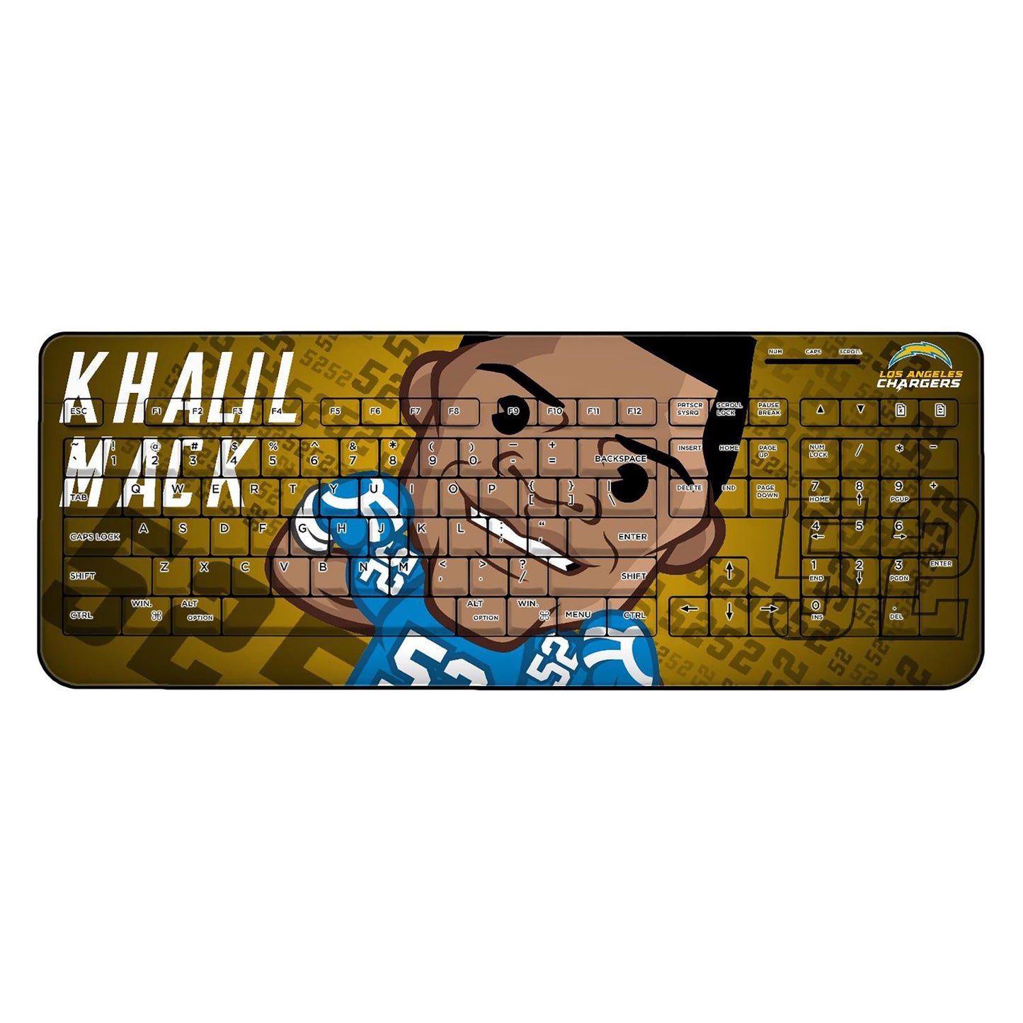 Khalil Mack Los Angeles Chargers Emoji Design Wireless Keyboard