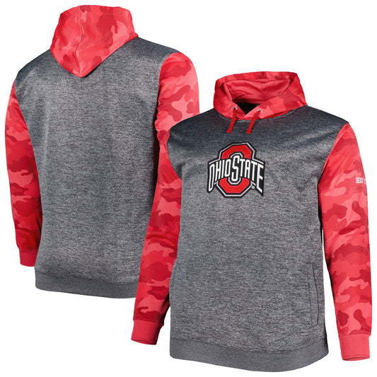 Men's Charcoal Ohio State Buckeyes Camo Pullover Hoodie