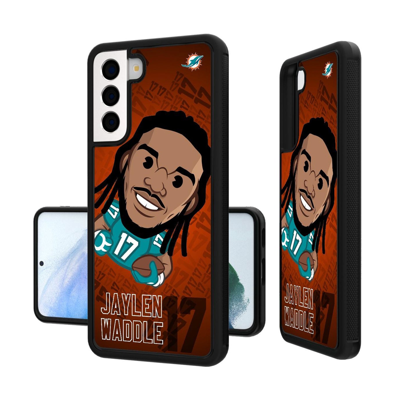 Jaylen Waddle Miami Dolphins Player Emoji Bump Galaxy Case