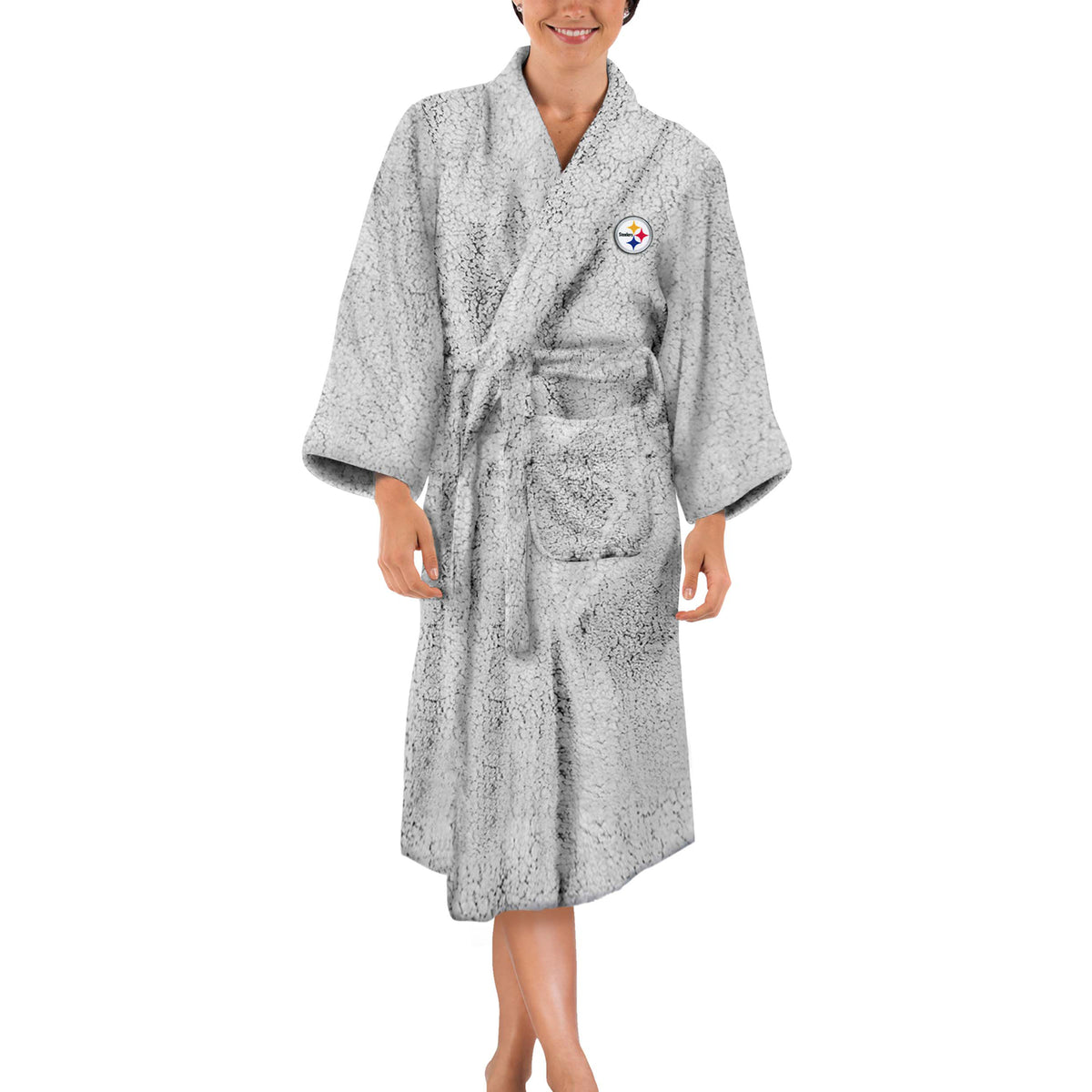 Women's The Northwest Group Gray Pittsburgh Steelers Sherpa Bathrobe