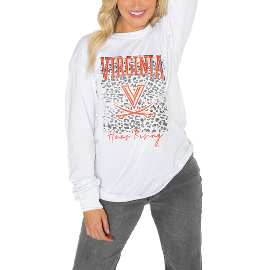 Women's Gameday Couture White Virginia Cavaliers Boyfriend Fit Long Sleeve T-Shirt