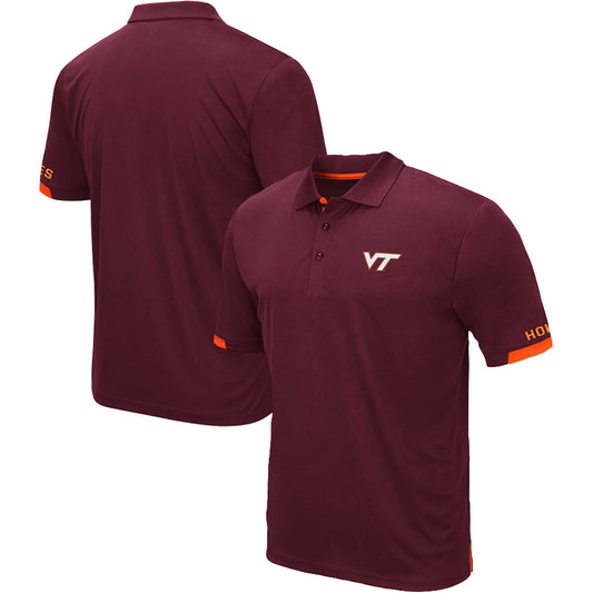 Men's Colosseum Maroon Virginia Tech Hokies Big & Tall Santry Polo