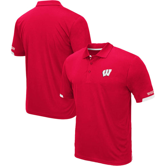 Men's Colosseum Red Wisconsin Badgers Big & Tall Santry Polo