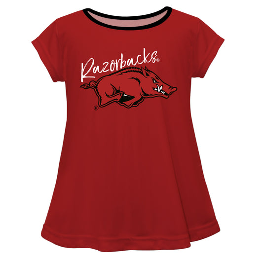 Girls Infant Cardinal Arkansas Razorbacks A-Line Top