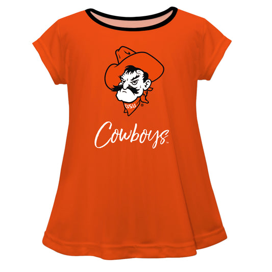 Girls Infant Orange Oklahoma State Cowboys A-Line Top