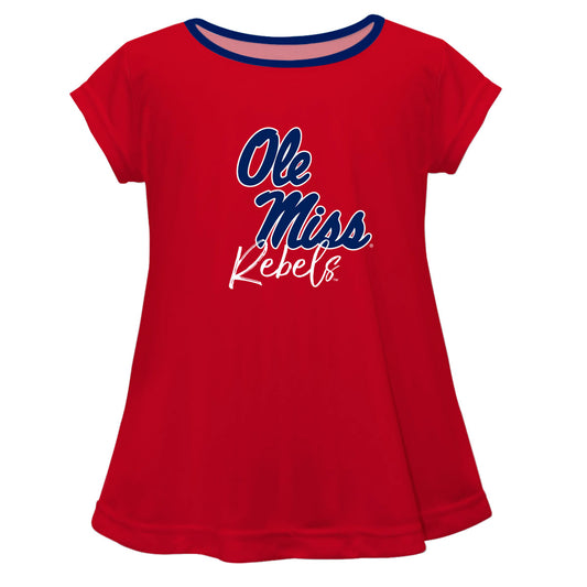 Girls Infant Red Ole Miss Rebels A-Line Top