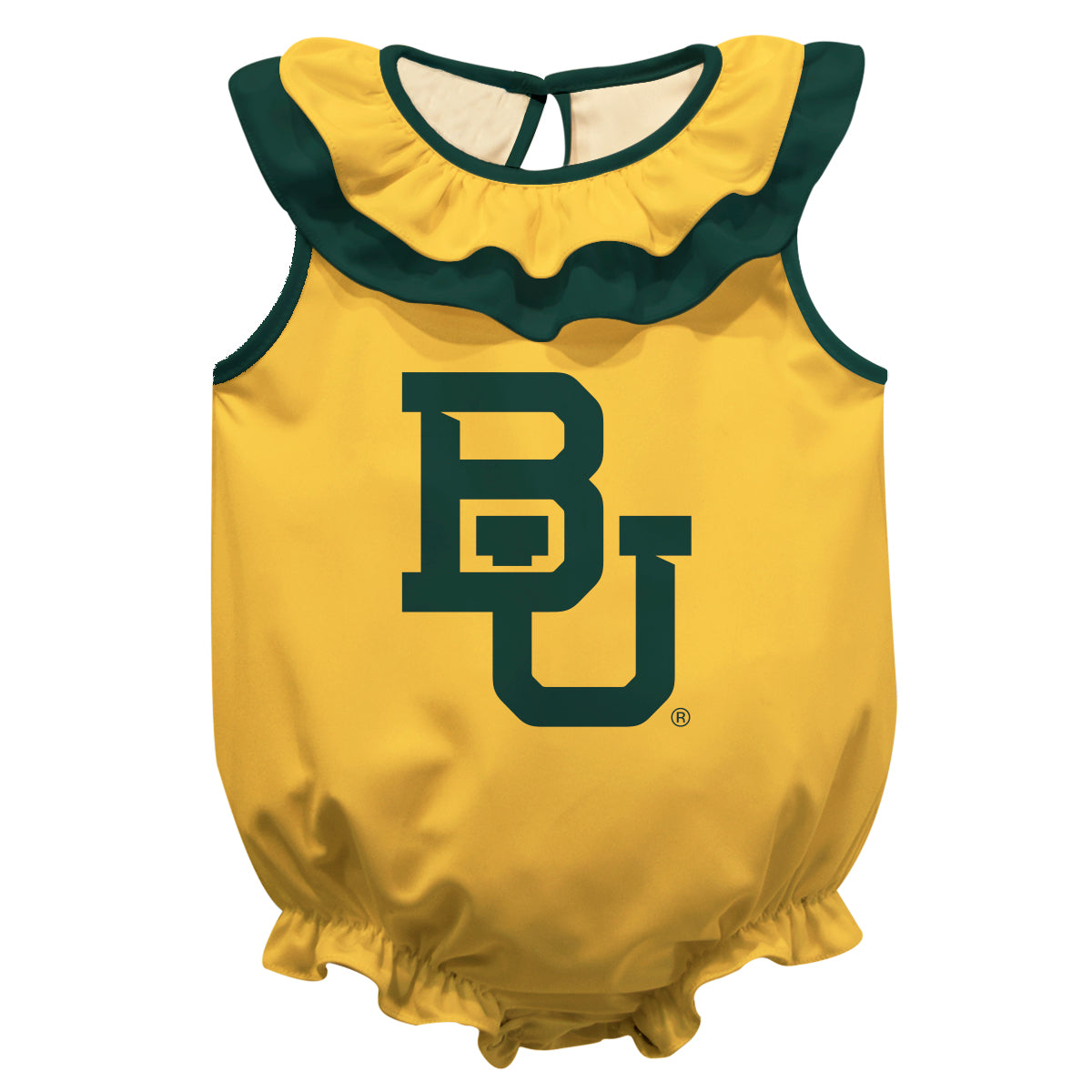 Girls Infant Gold Baylor Bears Sleeveless Ruffle Bodysuit