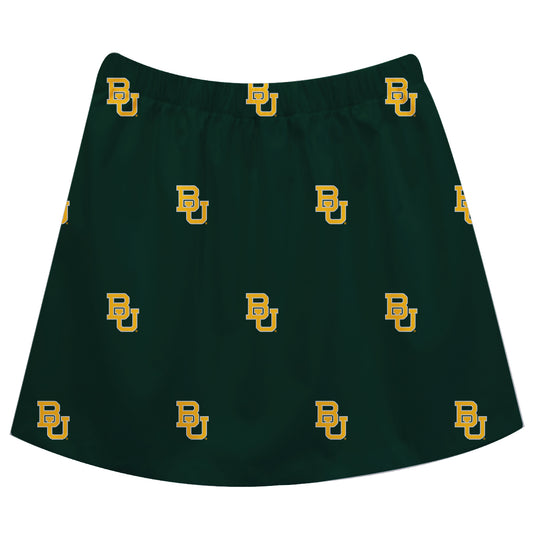 Girls Toddler Green Baylor Bears All Over Print Skirt