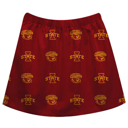 Girls Toddler Cardinal Iowa State Cyclones All Over Print Skirt