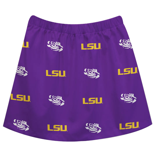 Girls Toddler Purple LSU Tigers All Over Print Skirt