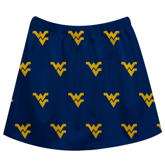 Girls Toddler Navy West Virginia Mountaineers All Over Print Skirt