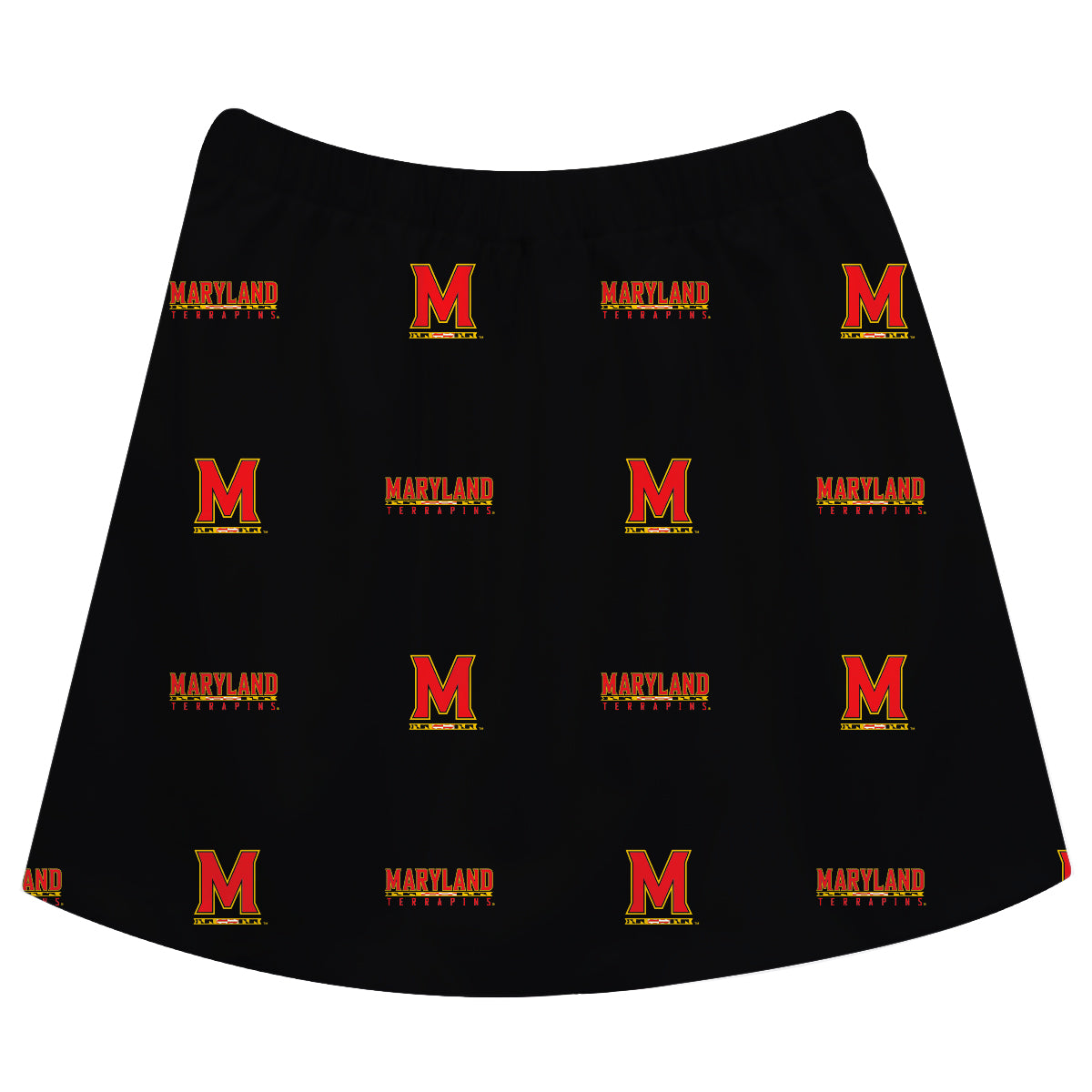 Girls Youth Black Maryland Terrapins All Over Print Skirt