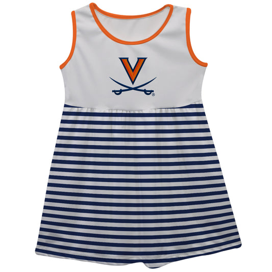 Girls Youth White Virginia Cavaliers Tank Dress