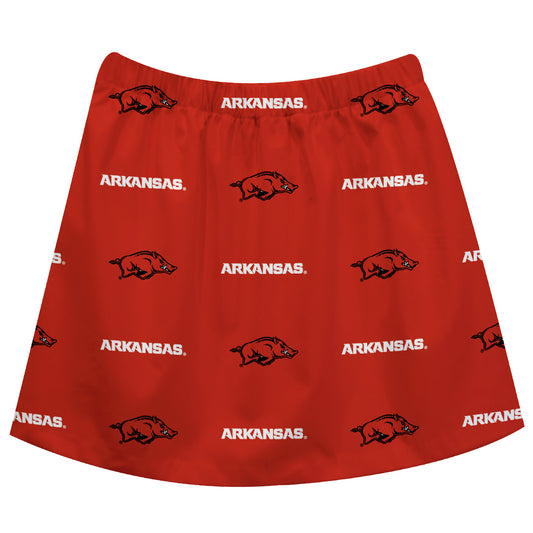 Girls Infant Cardinal Arkansas Razorbacks All Over Print Skirt