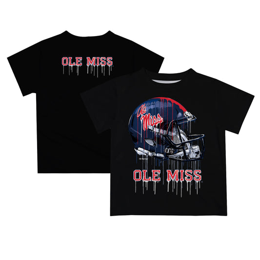 Infant Black Ole Miss Rebels Dripping Helmet T-Shirt