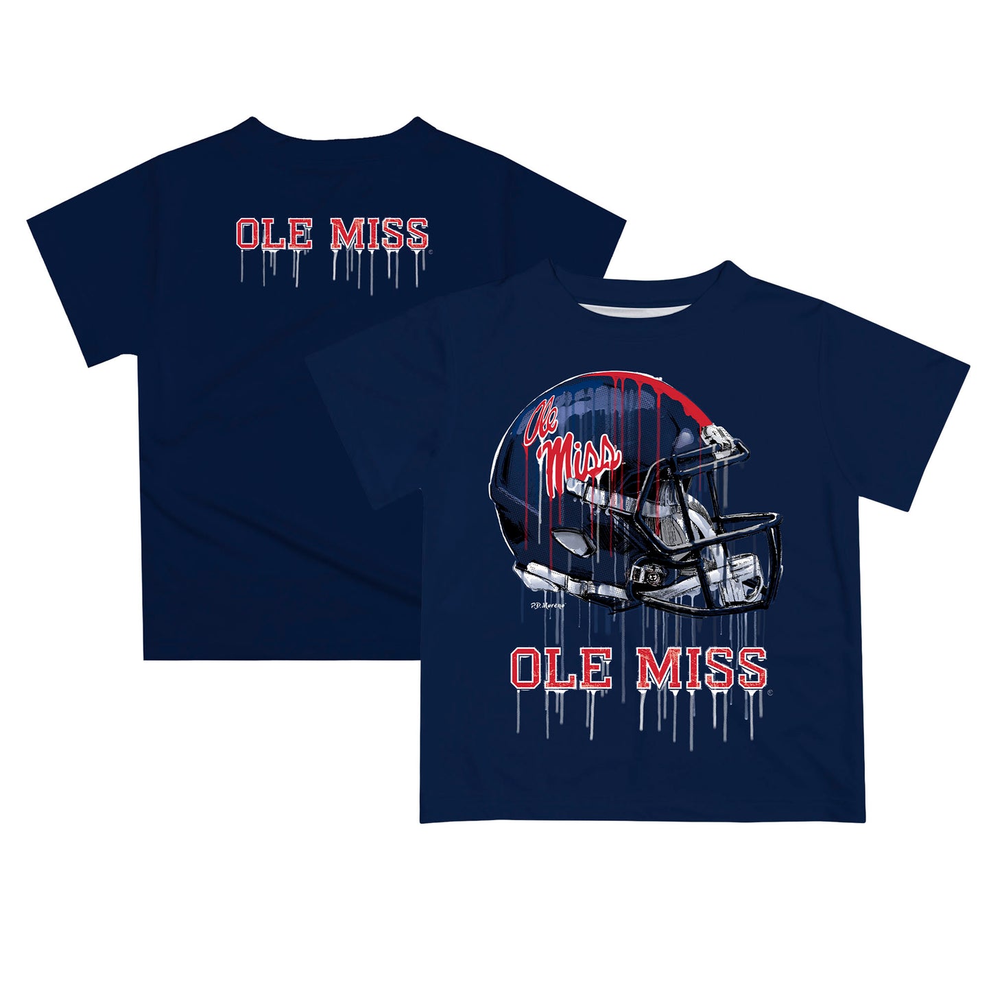 Infant Navy Ole Miss Rebels Dripping Helmet T-Shirt
